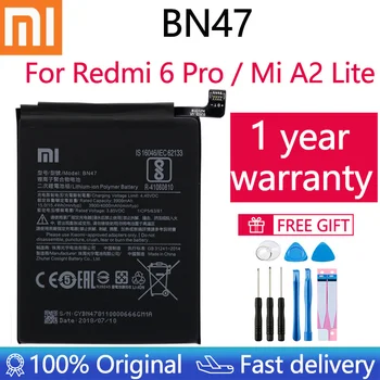 Оригинална батерия Xiao Mi за телефон BN47 за Xiaomi Redmi 6 Pro / Mi A2 Lite Висококачествени сменяеми батерии за мобилен телефон с капацитет 4000 mah