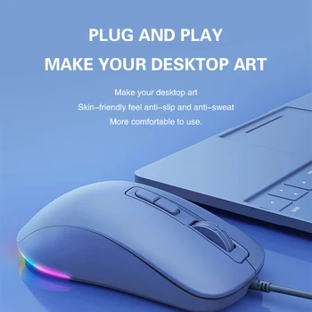 Жичен мишката M383 с резолюция от 8000 точки на инч, кабелна USB връзка, на 7 комбинации за програмиране на макроси, компютър, лаптоп, детска мишката, офис