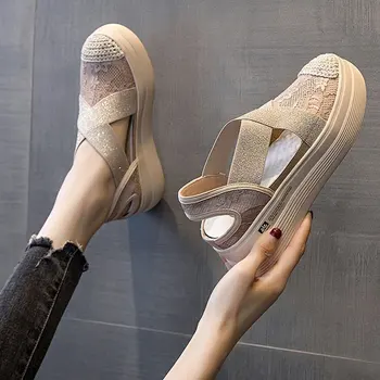 Дамски летни дишащи меш обувки на платформа, Удобни ежедневни модел обувки за дами