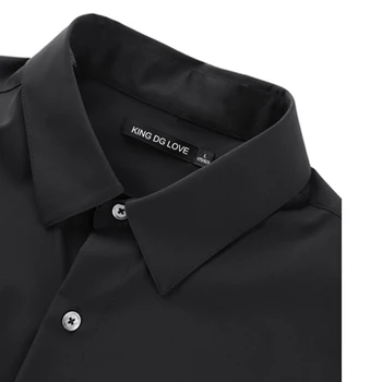 Мъжка риза, оборудвана гъвкав яка, еластична принт, марка дрехи, мъжки ризи с къс ръкав, памучни блузи копчета 066 2