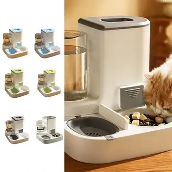 А и пиенето за домашни любимци 2 В 1, автоматичен опаковка храна за котки, купа за пиене на вода, самотековая ясла за домашни любимци, двойна купа за котки и кучета