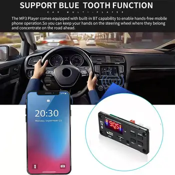 Безжична Bluetooth 5.0 MP3 WMA Такса Декодер на Автомобилни Аудио USB TF FM-Радио Модул Цветен Екран и MP3 Плейър С Дистанционно Управление 12V 3