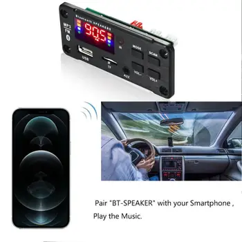 Безжична Bluetooth 5.0 MP3 WMA Такса Декодер на Автомобилни Аудио USB TF FM-Радио Модул Цветен Екран и MP3 Плейър С Дистанционно Управление 12V 4