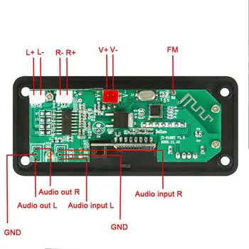 Безжична Bluetooth 5.0 MP3 WMA Такса Декодер на Автомобилни Аудио USB TF FM-Радио Модул Цветен Екран и MP3 Плейър С Дистанционно Управление 12V 5