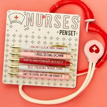 Забавен комплект дръжки за медицински сестри, прибиращи нови дръжки с вдъхновяващи цитати, директен доставка
