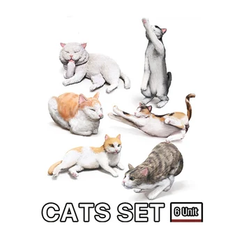 Unassambled 1/35 modern cat включва 6 комплекта миниатюрни модели от смола, небоядисани