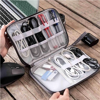 Однослойная чанта за съхранение на кабел за данни, зарядно устройство, организатор, преносими чанти за слушалки, многофункционален домашна пътна чанта