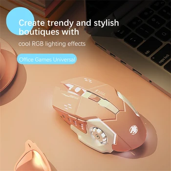 1/2 Бр. Акумулаторна Безжична Мишка Компютърни Игри Тиха Мишка USB Ръчна Киберспортивная Подсветка PC Gamer Mouse За 3