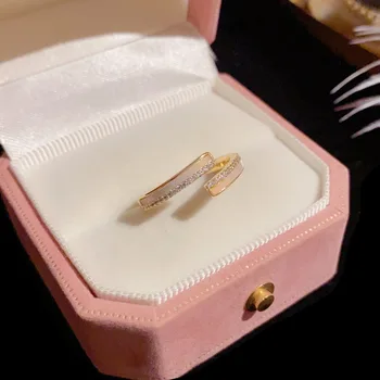 Ново южнокорейское вкусно геометрично който отваря пръстен във формата на миди, модерно темпераментное прост пръстен, дамски бижута
