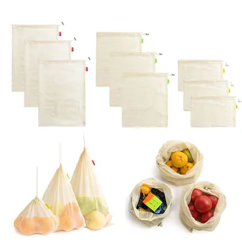 Памучен окото чанта за еднократна употреба за продукти, съдове за окото чанта за зеленчуци и плодове, чанта за съхранение на съвсем малък