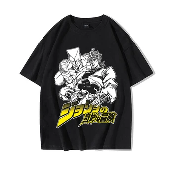 Японското Аниме Jojo ' s Bizarre Adventure Graphics Тениски на Мъже, Жени Манга Ежедневни Негабаритная Тениска С Къс Ръкав Памучен Тениска 0