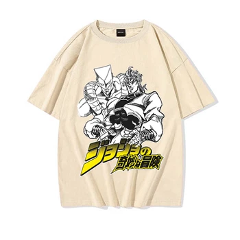 Японското Аниме Jojo ' s Bizarre Adventure Graphics Тениски на Мъже, Жени Манга Ежедневни Негабаритная Тениска С Къс Ръкав Памучен Тениска 2