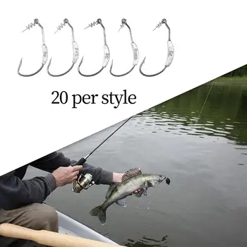 20x Утяжеленных куки Риболовни такъми, Риболовни инструменти Червячные риболовни куки за 