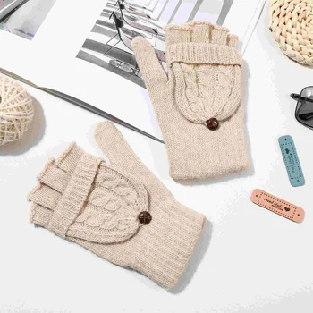 Трансформируемые ръкавици Зимни топли дамски Дамски ръкавици за нагряване на ръце с двойно предназначение от студ