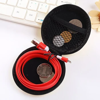 Кутия-органайзер за кабели, слушалки Портфейл за монети USB-кабел за слушалки Защитен калъф Кутия за съхранение в Чантата си Чанта Контейнер 4