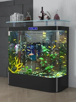 Аквариум за риби в хола, домашен етаж, Супер Бяло стъкло, през цялата Голям Европейски Риба балон 0