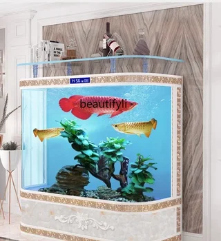 Аквариум за риби в хола, домашен етаж, Супер Бяло стъкло, през цялата Голям Европейски Риба балон 3