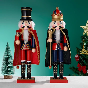 Коледна украса Кукла-войници Украса за вашия дом офис Коледен подарък Миниатюрна фигурка Щелкунчика ръчно изработени