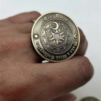1 БР Пальчиковая Монета, Европа и Америка Таро Бронзова Възпоменателна Монета Съзвездие Фън Шуй Монета За Късмет В Любовта Монета Желания 2023 3