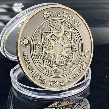 1 БР Пальчиковая Монета, Европа и Америка Таро Бронзова Възпоменателна Монета Съзвездие Фън Шуй Монета За Късмет В Любовта Монета Желания 2023 4