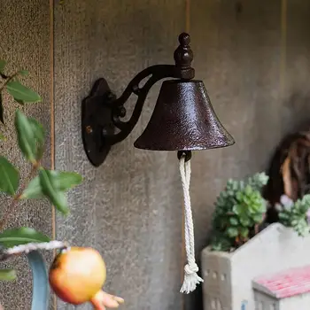 Ретро звънец от ултра силна чугун, стенен Добре дошли звънец, Ретро-Селски звънец за вечеря с ръчно разклащане, декорация за дома градина
