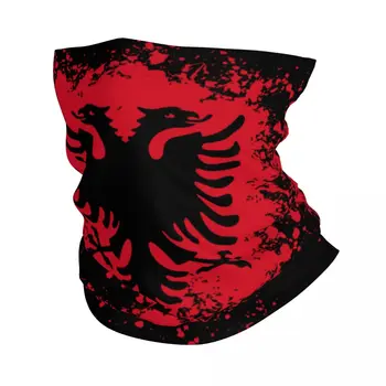 Кърпа с флага на Албания в ретро стил, гамаши за пешеходни разходки, каране на колело, мъжки женски шал, балаклава с албанским орел, топло