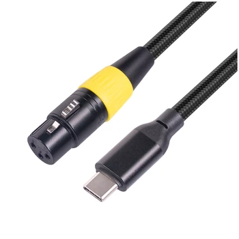 USB кабел C-XLR-изход, Тип C-конектор за 3-за контакт на XLR конектори микрофонного кабел, Компютърен аудио кабел за пренос на данни 2