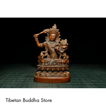 Тибетски будизъм Дърворезба от чемшир Статуя на Буда Бодхисатва Веншу най-висока през август