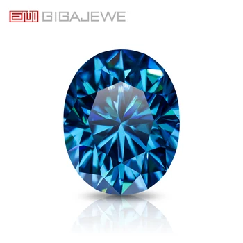 GIGAJEWE Муассанит Овална Кройка NovaColor Blue VVS1 Premium скъпоценни Камъни Россыпной Диамант е Преминал Тест Скъпоценен Камък За Бижута