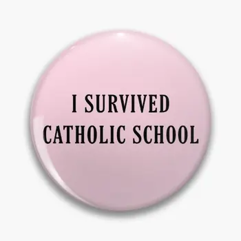 Аз съм оцелял в католическо училище, Софт бутон, на жени за яката, дамски брошка на ревера, Креативни, Забавни декорации, Иконата за дрехи, Сладък