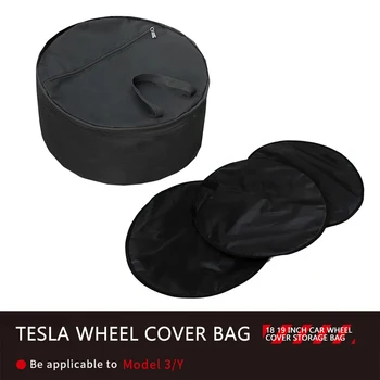 Чанта За Съхранение на Капаци на Колелата 18-19 цолови Тасове За Tesla Model 3 Y 2023 2024 Преносима Чанта-Органайзер За Носене на Автомобила Автоаксесоари
