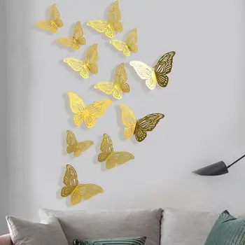 Стикер с пеперуда, 3d декор на стените под формата на пеперуда за домашно парти, на класната стая, свалящ се самозалепващи стикер за рожден ден, детски сватба