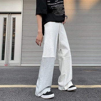 LAPPSTER-младежки мозайка Y2k широки спортни панталони ежедневни Harajuku мода пътеки сгънати панталони широк cut реколта панталони за джогинг градинска 