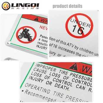 Предупредителен знак за състезателен мотоциклет LINGQI, алуминиеви стикери, етикети, водоустойчив светоотражающая табела за резервни части за атв, пийт-мотори 1