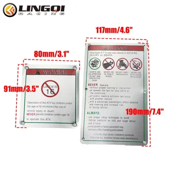 Предупредителен знак за състезателен мотоциклет LINGQI, алуминиеви стикери, етикети, водоустойчив светоотражающая табела за резервни части за атв, пийт-мотори 4
