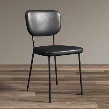 Скандинавските Дизайнерски Кухненски столове С акцент от изкуствена кожа, Черни Луксозни Столове за трапезария, Модерно обзавеждане за салон Muebles Hogar DC035