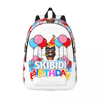 Skibidi Играта за рождения ден на тоалетната за тийнейджъри, училищни чанти за ученици, раница за начално училище, колеж на открито