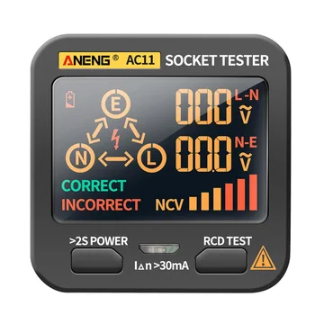 Дигитален дисплей AC11, тестер за изтичане на информация в контакта, бесконтактное индукционное откриване на NCV, интелигентен детектор за напрежение, цифров дисплей