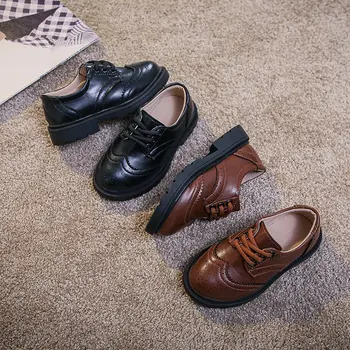 MODX/ Нови универсални Черно-кафяв Модел обувки за юноши, Реколта вечерни обувки за момчета в Англия, обувки за сватбени партита, Кожени обувки за момчета, D12143