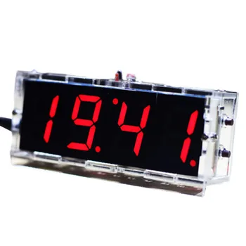 Led часовници DIY Комплект 4-цифрен дисплей Прозрачна защитна обвивка за Управление на осветлението е Идеално за любители на електроника 11