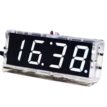 Led часовници DIY Комплект 4-цифрен дисплей Прозрачна защитна обвивка за Управление на осветлението е Идеално за любители на електроника 11 3