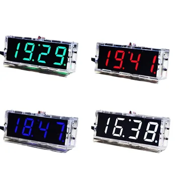 Led часовници DIY Комплект 4-цифрен дисплей Прозрачна защитна обвивка за Управление на осветлението е Идеално за любители на електроника 11 4