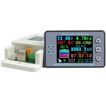 Безжично измерване на напрежение dc 0 ~ 500, LCD дисплей, кулонометр за зареждане на слънчева батерия, детектор мощност, тестер, монитор, амперметър, волтметър VAC8810F