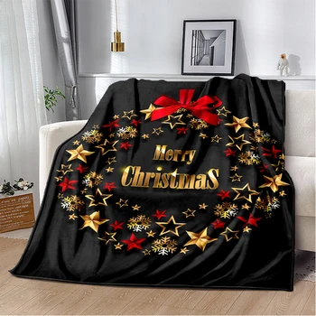 Коледен подарък Меко Плюшено разтегателен диван, Мультяшные Одеяла за пикник, съвременно Фланелевое покривки за завивки Gedruckt Bettdecke Geschenk