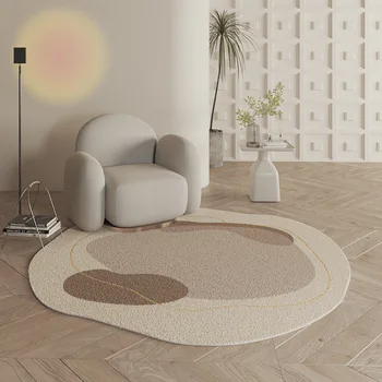 Скандинавски минималистичен вълнен килим с имитация на вятърна линия, впитывающий Нескользящий офис мат, домашен мат хол, декорация на спалня
