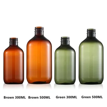 300/500 мл Отделна бутилка за еднократна употреба, опаковки на сапун за баня, Амбър контейнер за шампоан и лосион, натиснете помпата за козметичен лосион
