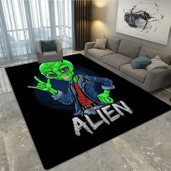 Голям килим с 3D изображение на чужденец, разтегателен диван в хола, вратата на мат, декоративен килим, детски игри нескользящий подложка за пода, килима в спалнята