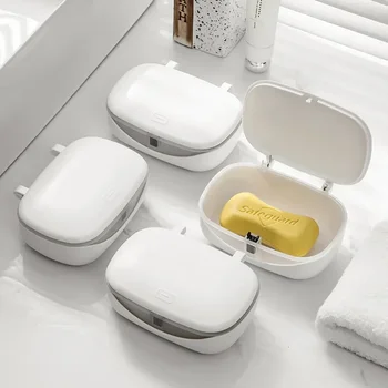 Препарат за съдове с пружинна капак, нажимающей на Източване кутия за баня, тоалетна, масичка за Лаптоп сапун ястия с капак За съхранение на сапун