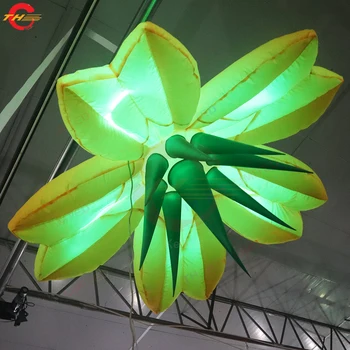 Безплатна доставка, Индивидуална украса на сцената на събитието, надуваем продукт във формата на цвете с led осветление, окачен балон с цветя за продажба