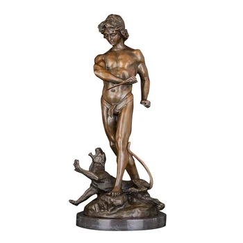 QW-503 Голяма Статуя на Ловец-мъже, Бронзова Скулптура на Човек, Художествена Вила, Офис декор, Бизнес подарък 1